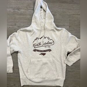 State of Mine Hoodie Pullover Sweatshirt North Carolina Cream Large